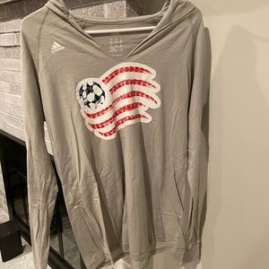 New England Revolution Adidas Gray Women's Hooded Top